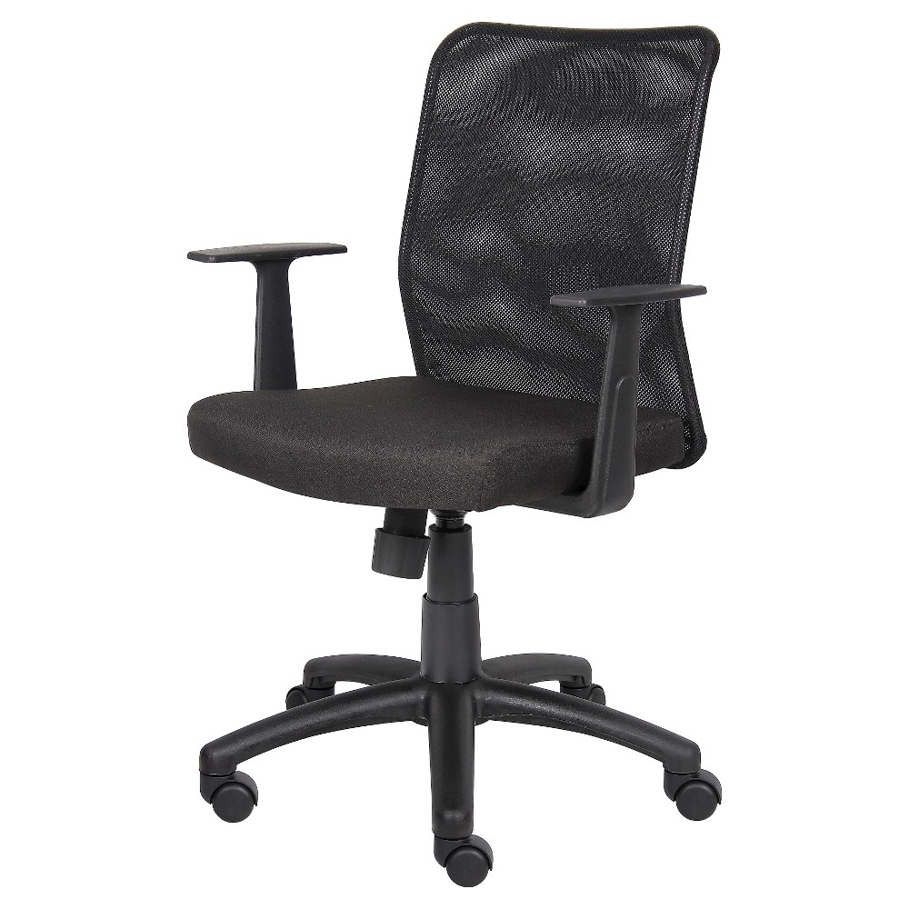 Photos - Computer Chair BOSS Budget Mesh Task Chair with T-Arms Black -  Office Products 