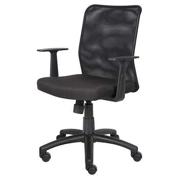 Budget Mesh Task Chair with T-Arms Black - Boss Office Products
