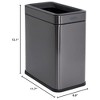 Rubbermaid Stainless Steel Wastebasket, Slim Open-Top Bin, 2.6 Gallons, Charcoal - 2 of 4