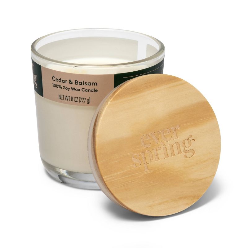 2-Wick Cedar &#38; Balsam 100% Soy Wax Candle - 8oz - Everspring&#8482;, 4 of 5