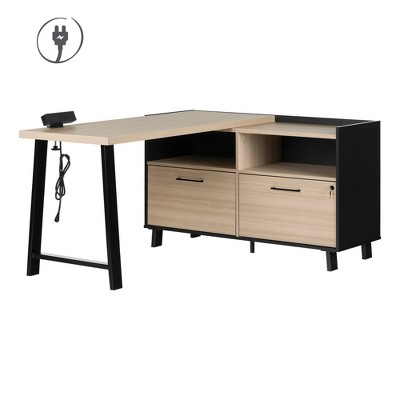 South Shore Kozack L-Shaped Desk with Power Bar