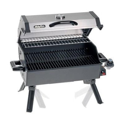 Martin 14,000 BTU Portable Small Tabletop Outdoor Propane Bbq Gas Grill with Support Legs and Grease Pan