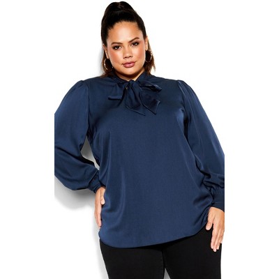 Women's Plus Size In Awe Top - Navy | City Chic : Target