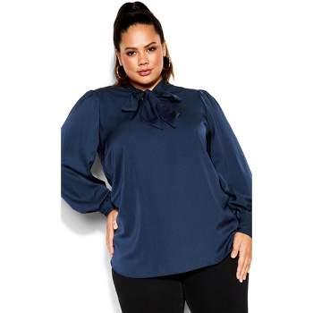 Women's Plus Size In Awe Top - navy | CITY CHIC