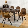 FurnitureR Swivel Suede Dining Chairs Set of 4, Side Chair Armelss Mid Back with Metal Legs for Dining Room, Kitchen, Restaurant, Café, Brown - 3 of 4