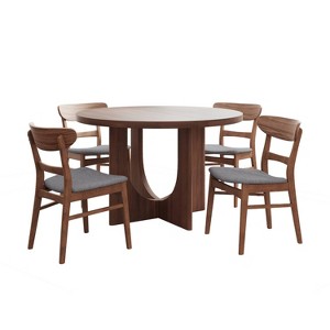 Christopher Knight Home Eliana 5pc Wood Upholstered Dining Set - 1 of 4