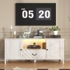TV Stands for Living Room, Entertainment Center with Led Lights, Television Stands for 65 inch tv, TV Console with 2 Cabinets Storage and 1 Drawer - 2 of 4