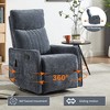 Orange Chenille Heat Massage Manual Recliner Chair with Rocker and Swivel in Fabric for Living Room - 3 of 4
