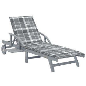 vidaXL Patio Sun Lounger with Cushion Solid Wood Acacia - 1 of 4