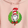 Women's The Cat in the Hat Cat Wreath Cropped Graphic Hoodie - Blush - Large - 2 of 4