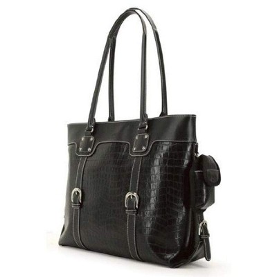 Mobile Edge Signature Faux-Croc 15.6" Tote - Black
