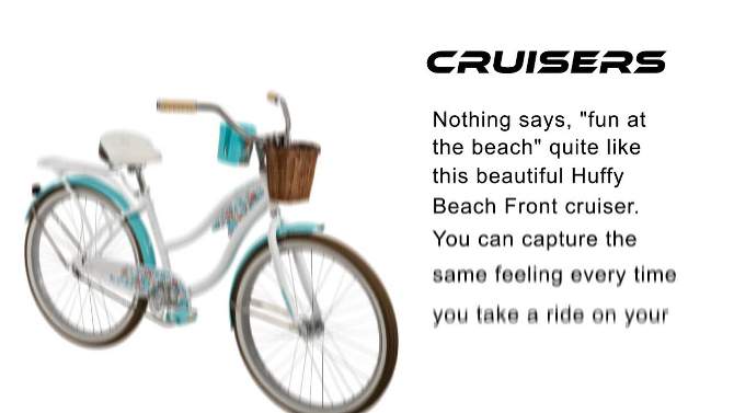 Huffy Beach Front 26&#34; Adult Cruiser Bike - White, 2 of 13, play video
