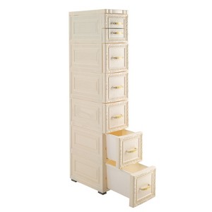 YIYIBYUS Bathroom Floor Cabinet, Vertical Storage Unit with Drawers, Narrow Tall Slim Storage Tower - 1 of 4