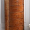Walnut Finish 1pc Chest of Five Drawers Marble Top Ball Bearing Glides Bedroom Furniture - 2 of 4