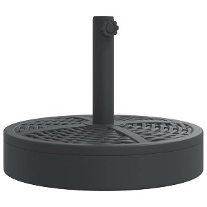 vidaXL 55.1 lb Round Parasol Base for Ø1.5/1.9" Poles - Black Concrete & PE with Rattan Pattern, Patio/Garden Umbrella Stand - 1 of 4