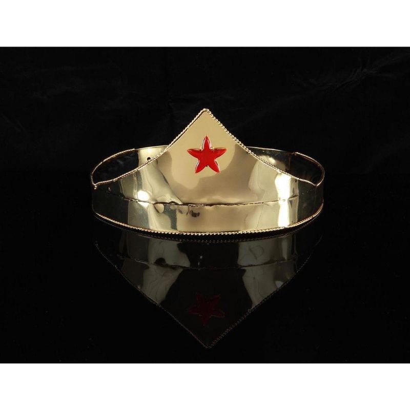 Elope Wonder Gold & Red Star Adjustable Costume Crown Adult, 1 of 2