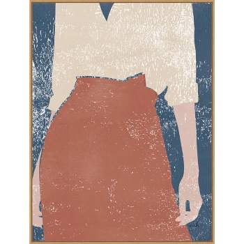 32" x 42" Casual IV Woman by Moira Hershey Framed Canvas Wall Art Print - Amanti Art
