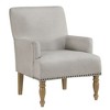 Fabric Arm Chair with Pocket Coil Seat, Welted Seams, and Antique Brass Nailhead Trim - 2 of 4