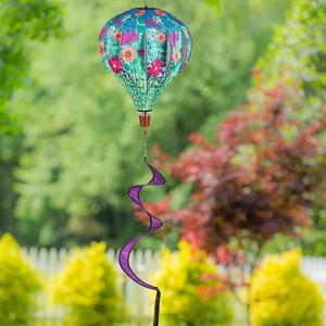 Evergreen Wild Flowers Welcome Burlap Balloon Spinner - 1 of 2