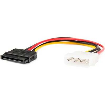 Rocstor Premium 6in 4 Pin Molex to Left Angle SATA Power Cable Adapter - LP4 - SATA Power Adapter C