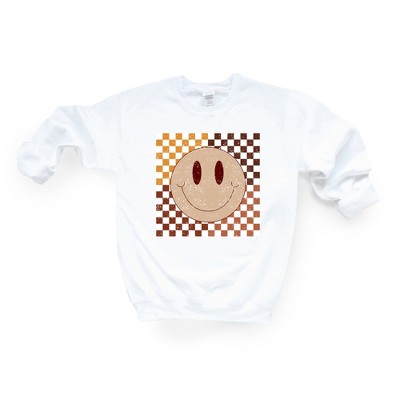 Simply Sage Market Women's Fall Checkered Smiley Gildan Sweatshirt