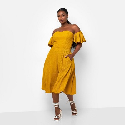 Rebdolls Women's Earned It Textured Skater Midi Dress