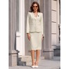 INSPIRE CHIC Women's Outfit Business Work Blazers and Pencil Skirts with Brooch Pin Suit Set 2 Pcs - 2 of 4