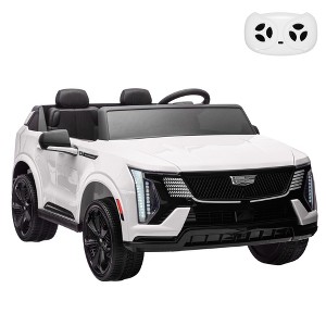 24V Licensed Cadillac 2-Seater Kids Ride On Car, Electric Truck w/ Remote, 130W Motors, LED Lights & Music - 1 of 4