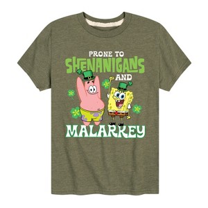 Boys' - SpongeBob Squarepants - Prone To Shenanigans And Malarkey Short Sleeve Graphic T-Shirt - 1 of 4