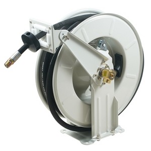 VEVOR Fuel Hose Reel, 1/4" x 50', Extra Long Retractable Grease Hose Reel, Spring Driven Auto Swivel Rewind, Heavy-Duty Carbon Steel - 1 of 4