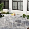WestinTrends Playa 7-Piece Outdoor Metal Rectangle Patio Dining Table Set With Stackable Plastic Dining Chairs For 6 - 2 of 4