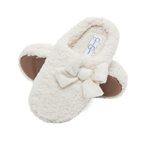 Jessica Simpson Womens Plush Marshmallow Clog Slipper Ivory