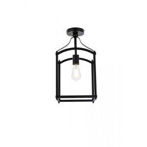 Elegant Lighting Janet 1 light flush mount in black - 1 of 4