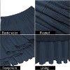 Women's 2025 Boho Chiffon Maxi Skirt - Flowy Pleated A-Line Long Skirt with Elastic Waist Dark Blue - 4 of 4
