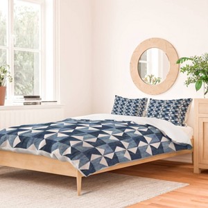 Deny Designs Schatzi Brown Geo Quilt Queen/Full Duvet and Sham Set (2-3pc Set) - 1 of 4