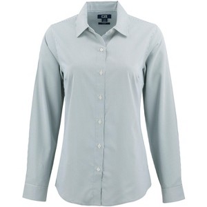 Cutter & Buck Skyline Epic Confidence Recycled Pinstripe Womens Long Sleeve Dress Shirt - 1 of 2