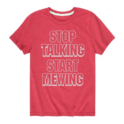 Boys' - Instant Message - Stop Talking Start Mewing Short Sleeve Graphic T-Shirt