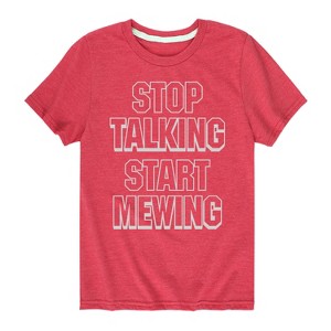 Boys' - Instant Message - Stop Talking Start Mewing Short Sleeve Graphic T-Shirt - 1 of 4