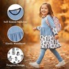 The Pink Picket Fence Penny Penguin Outfit Set for Girls – Twirl Dress, Cotton Leggings, Scrunchie & Headband with Blue and Penguin Print - 2 of 4