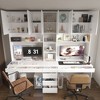 Famapy White Double - Sided Computer Desk with Hutch,Study Desk with Drawers,Spacious Collaborative Workstation for Home Office & Study Room - 2 of 4