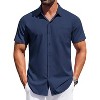 COOFANDY Mens Short Sleeve Dress Shirts Button Down Shirts Regular Fit Business Casual Shirt with Pocket - 3 of 4