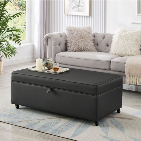 NicBex Storage Bench Ottoman with Storage Modular Sectional Ottoman with Wheels for Bedroom and Entryway, Dark Gray - image 1 of 4