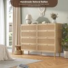 Rattan 8 Drawer Dressers for Bedroom, Tall Dresser with Deep Drawers, Large Chest of Drawers for Closet with Wide Top, Long Wooden Dresser - 4 of 4