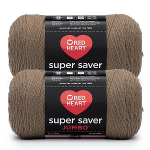 Red Heart Super Saver Yarn 2 Pack-Cafe Latte - 1 of 3