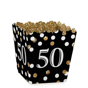 Big Dot of Happiness Adult 50th Birthday - Gold - Party Mini Favor Boxes - Birthday Party Treat Candy Boxes - Set of 12