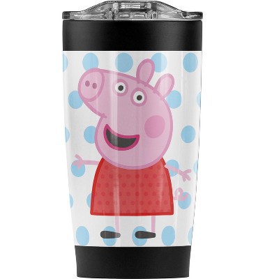 Peppa Pig Peppa And Logo Steel Tumbler 20oz Coffee Travel Mug