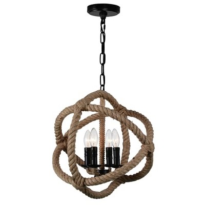 CWI Lighting Padma 4 Light Up Chandelier With Black Finish