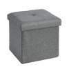 VECELO 46"/30"/15"/11.8" Folding Storage Ottoman Bench, Storage Chest, Linen Fabric Foot Rest Stool, Storage Footstools, Folding Storage Ottoman - 2 of 4