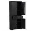 Gulches Black Tall Bathroom Storage Cabinet - 4 Doors, 1 Drawer with Adjustable Shelf, Multi-Purpose Organizer for Bathroom (Sturdy MDF Material) - 2 of 4