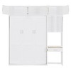 KIGFTSOD Full Size Wall Murphy Bed with Desk, Top Cabinet and Storage Shelves, Space Saving Foldable Bed,White - 4 of 4